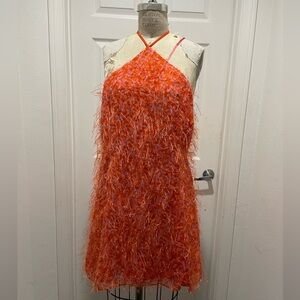 Orange fringe dress